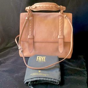 * FRYE Reed Flap Leather Satchel/Crossbody Bag NWOT